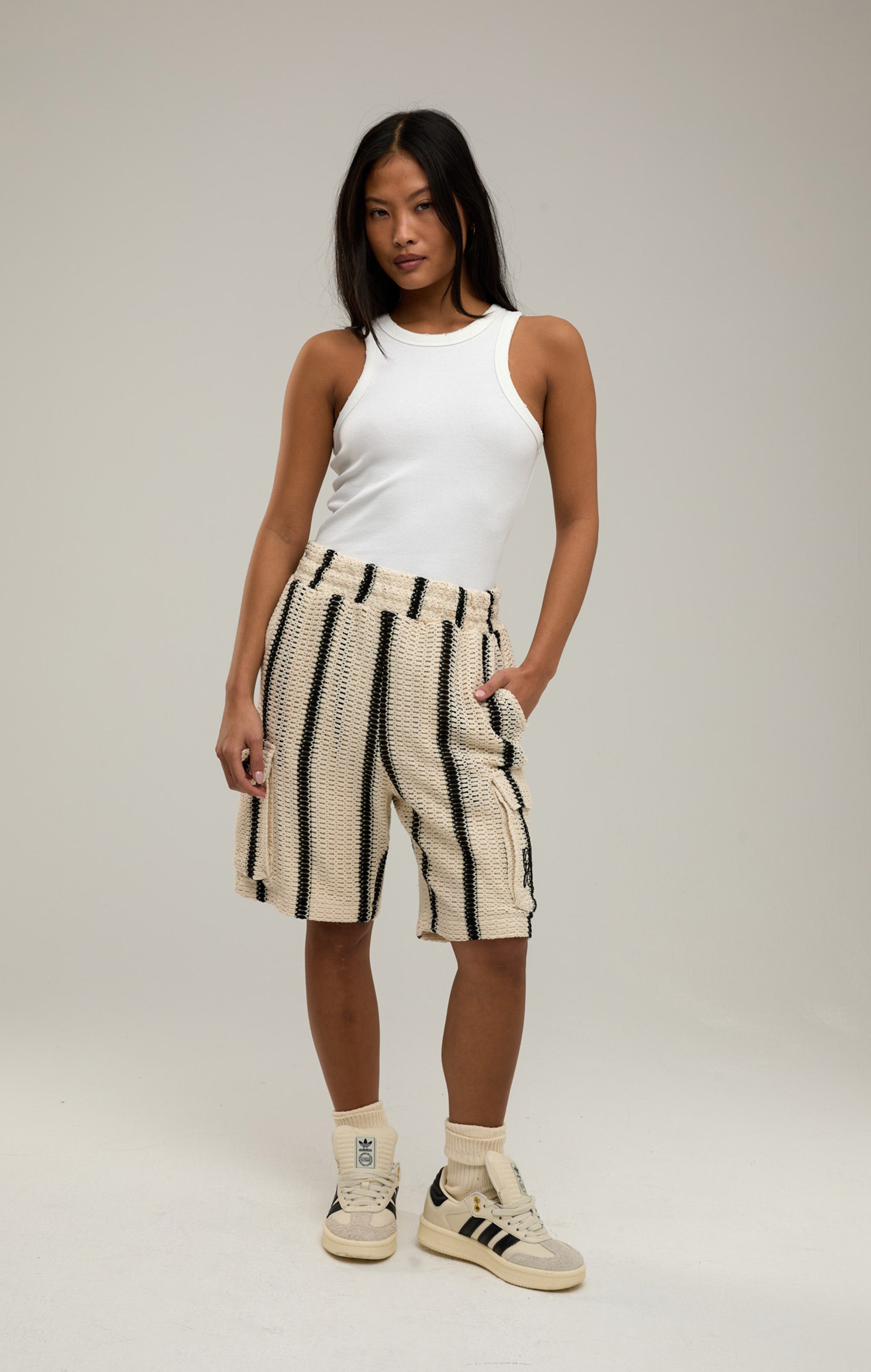 DESERT STRIPE CROCHET SHORTS
