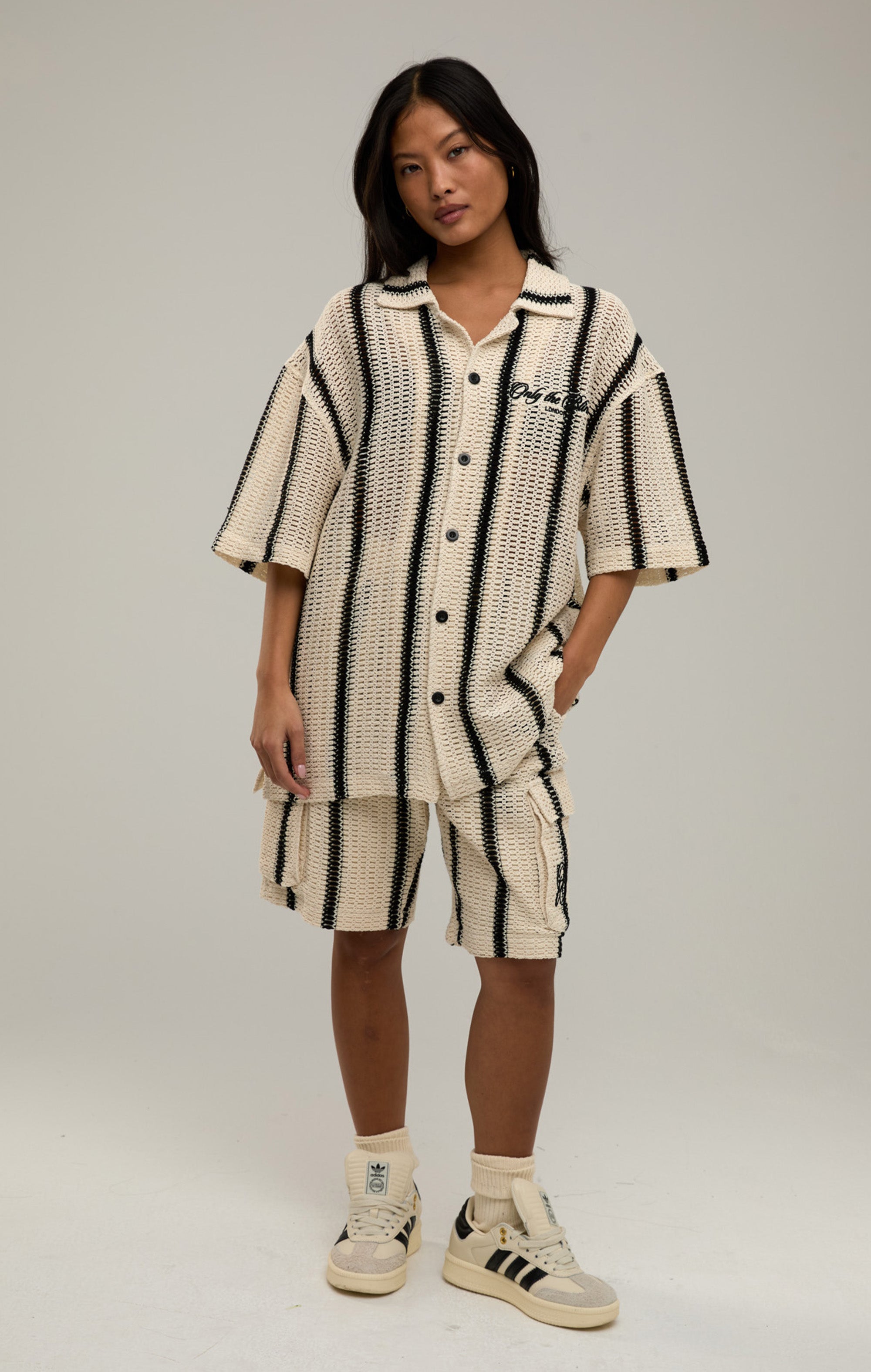 DESERT STRIPE CROCHET SHORTS