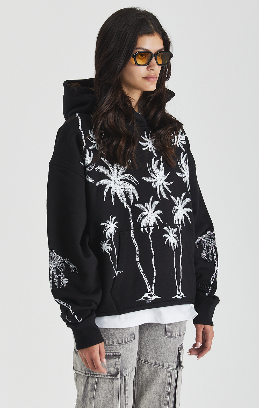 Black Mono Palm Hoodie - ONLY THE BLIND™