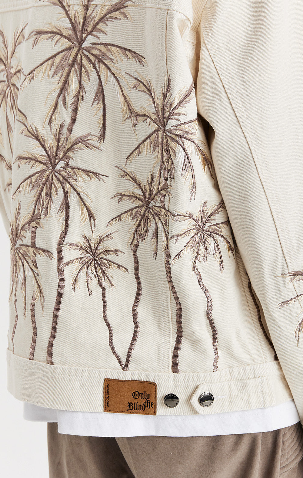 Beige Palm Denim Jacket - ONLY THE BLIND™