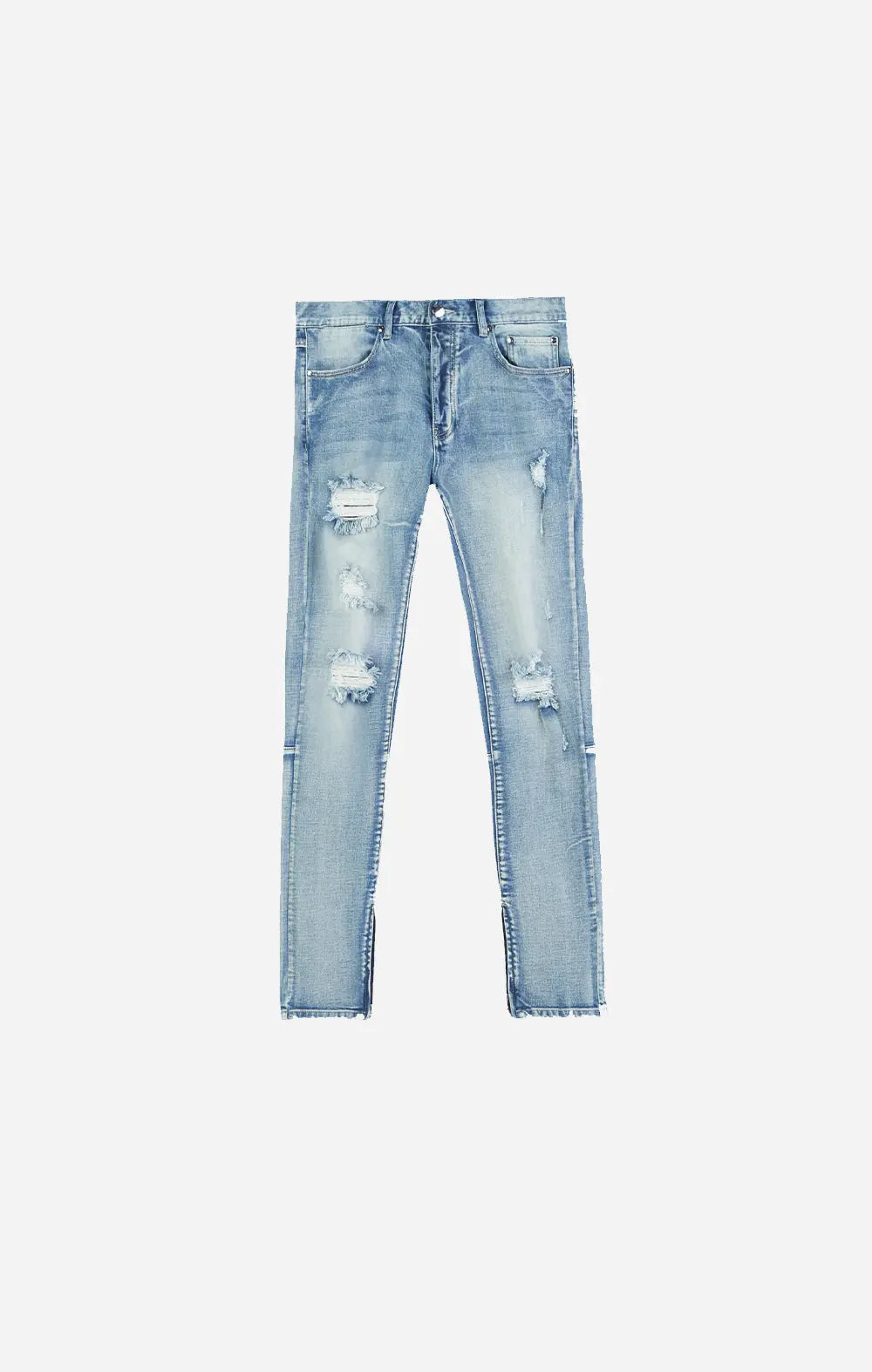 Blue Light Distressed Panel Denim - ONLY THE BLIND™