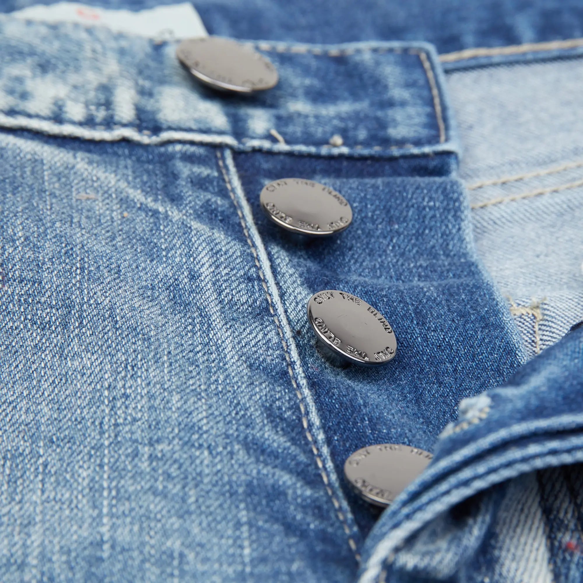 Blue Light Distressed Panel Denim - ONLY THE BLIND™