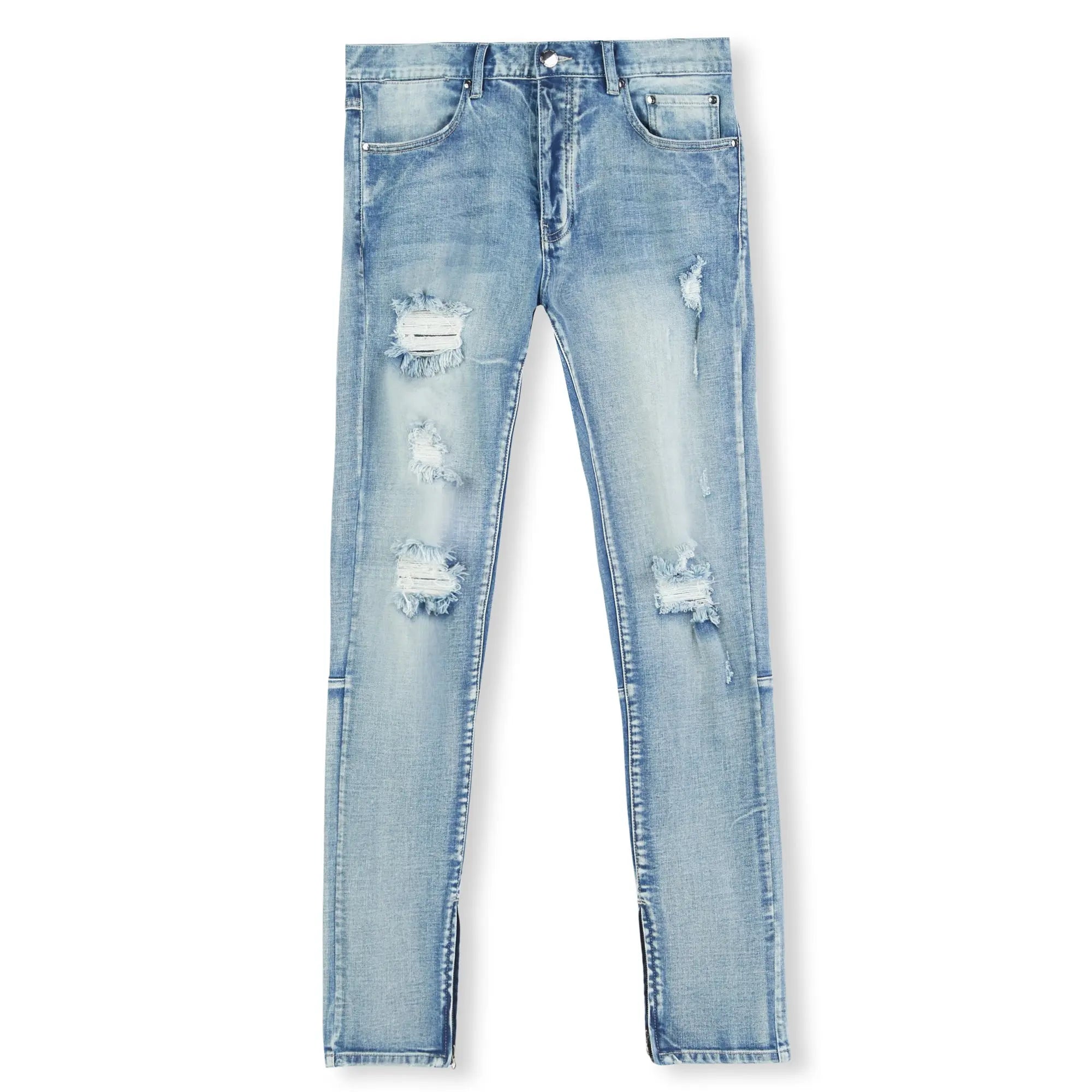 Blue Light Distressed Panel Denim - ONLY THE BLIND™