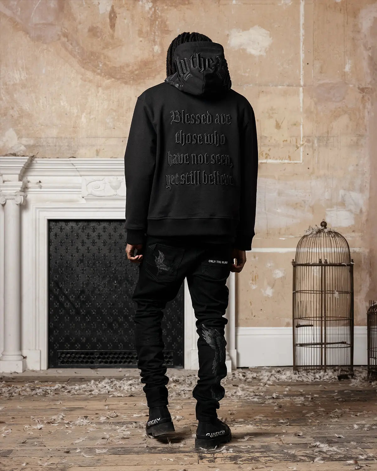 Black Blossom Statement Hoodie - ONLY THE BLIND™