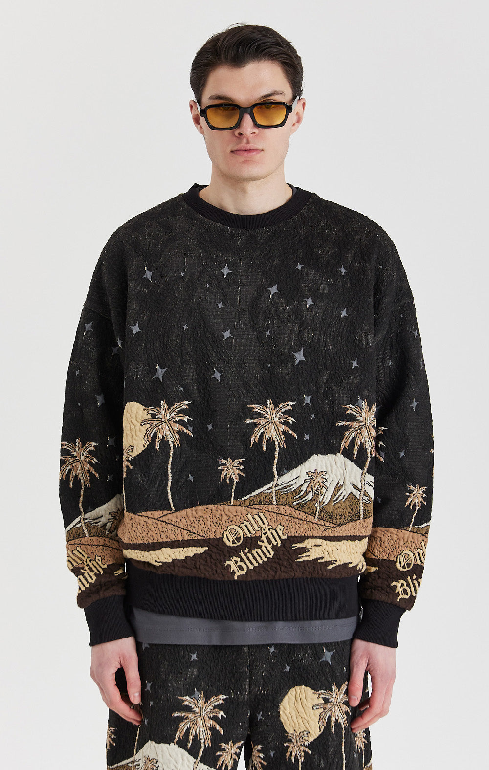 Sepia Mountain Jacquard Sweatshirt