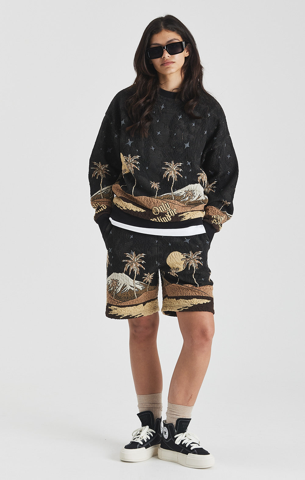 Sepia Mountain Jacquard Sweatshirt