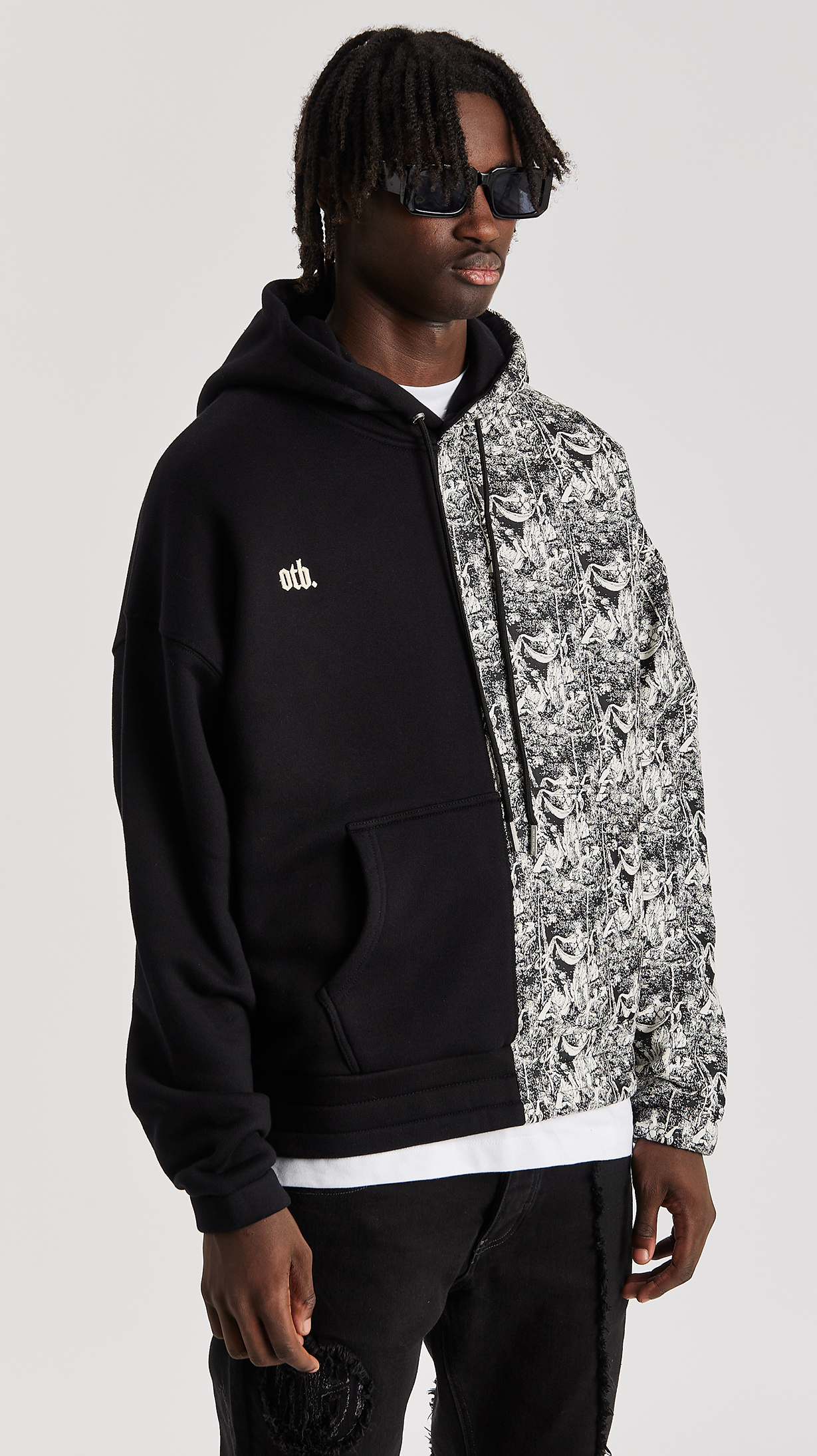 SPLIT JACQUARD HOODIE