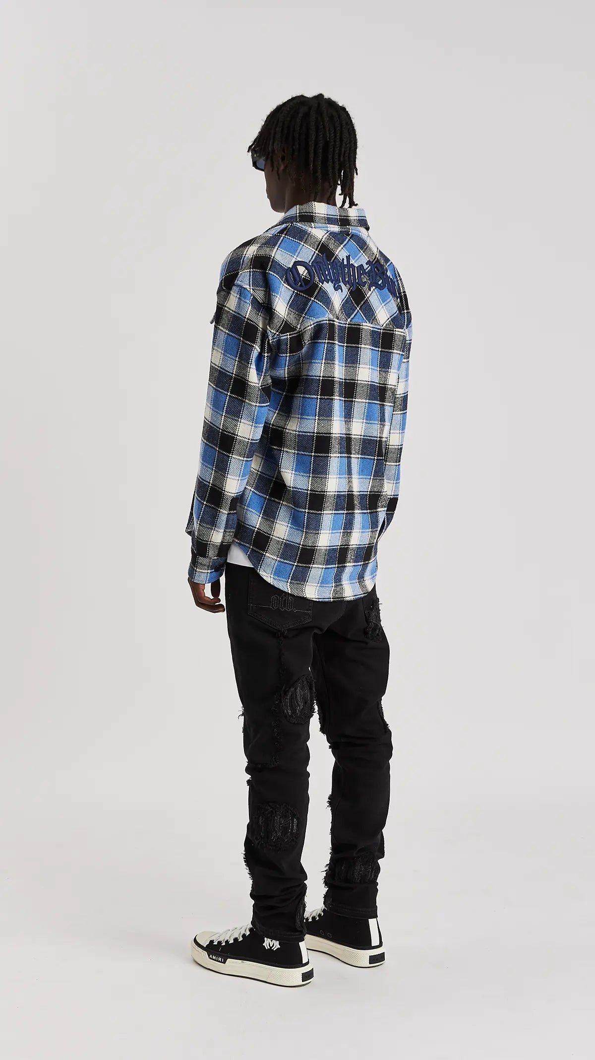 Navy Check Flannel Shirt - ONLY THE BLIND™