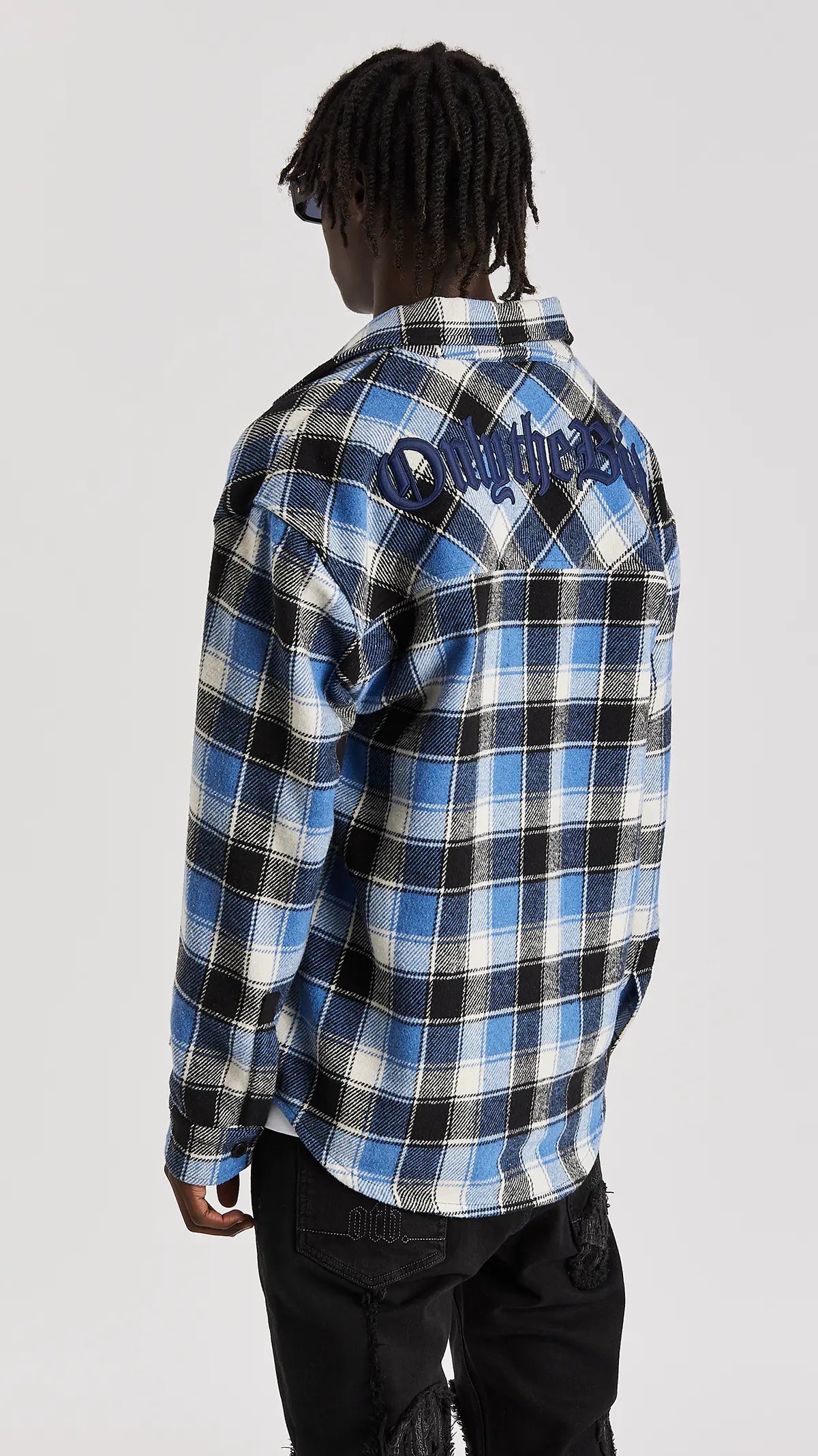 Navy Check Flannel Shirt - ONLY THE BLIND™