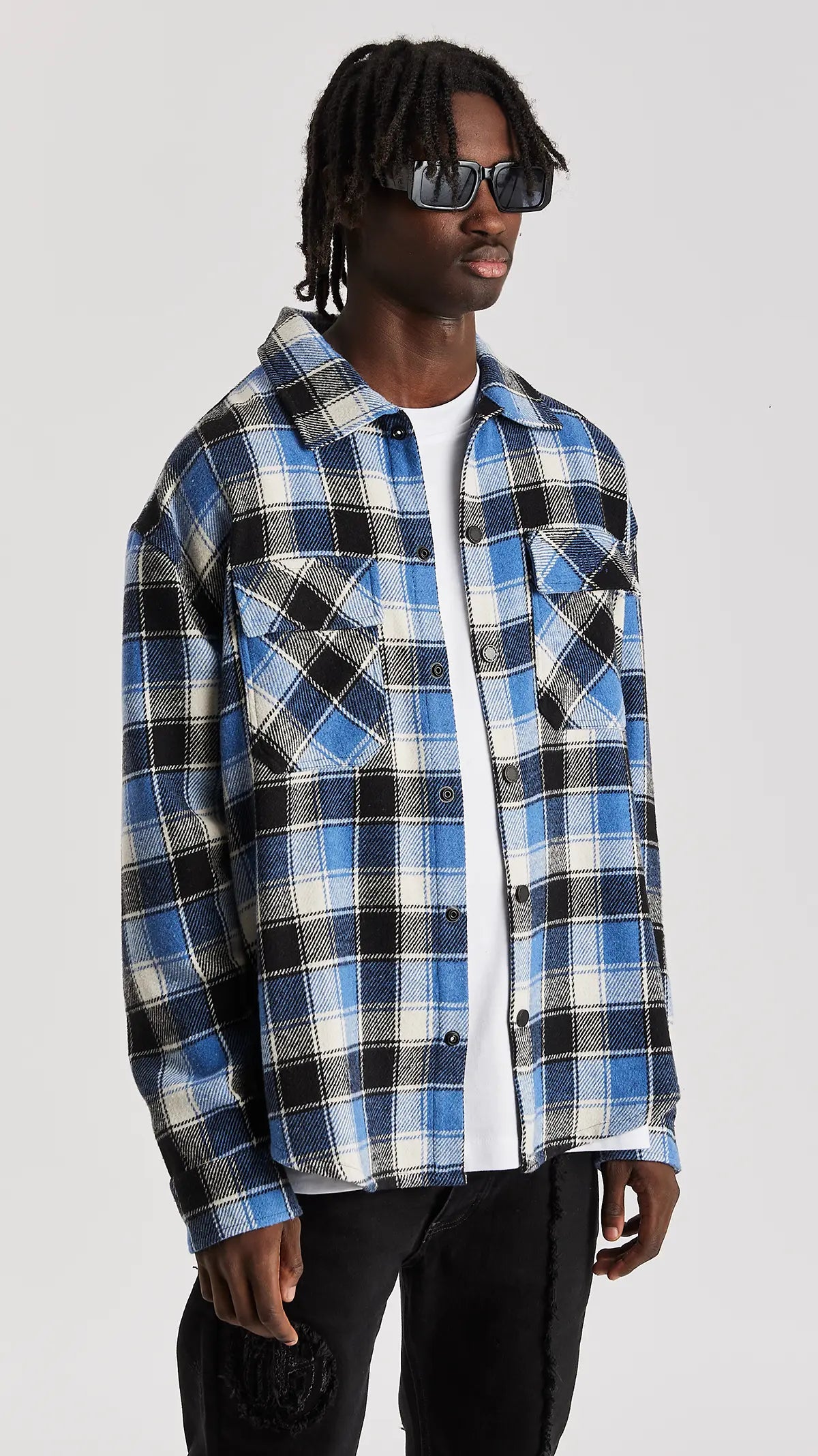 Navy Check Flannel Shirt - ONLY THE BLIND™