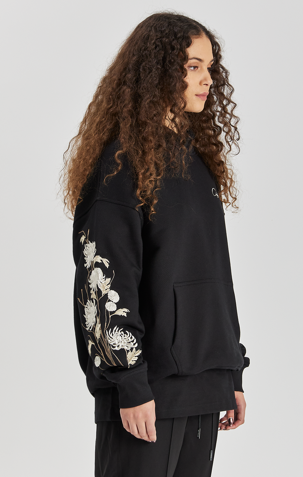 Colt Black Embroidered Floral Hoodie - ONLY THE BLIND™