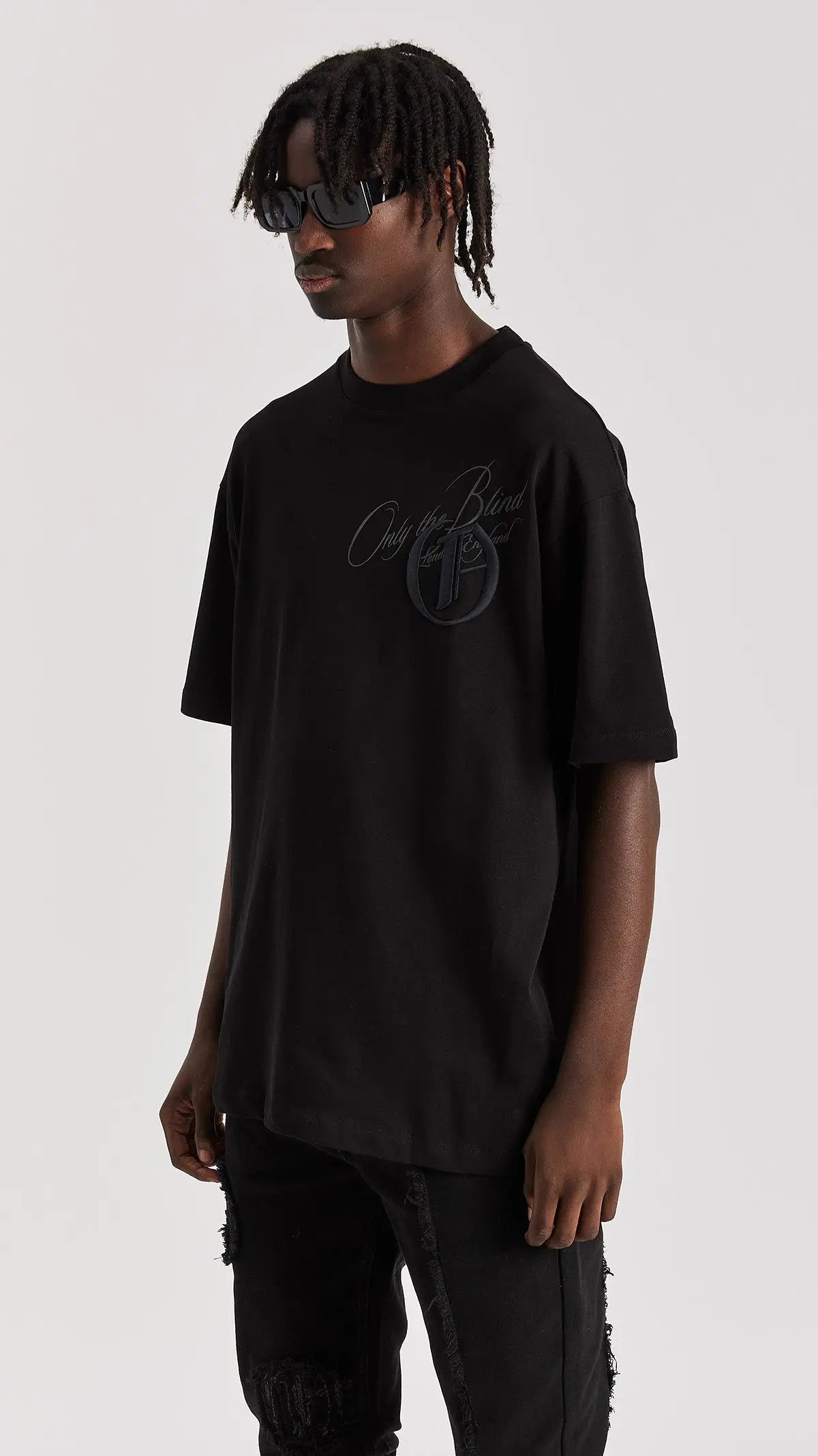 Black Crew Logo T-Shirt - ONLY THE BLIND™