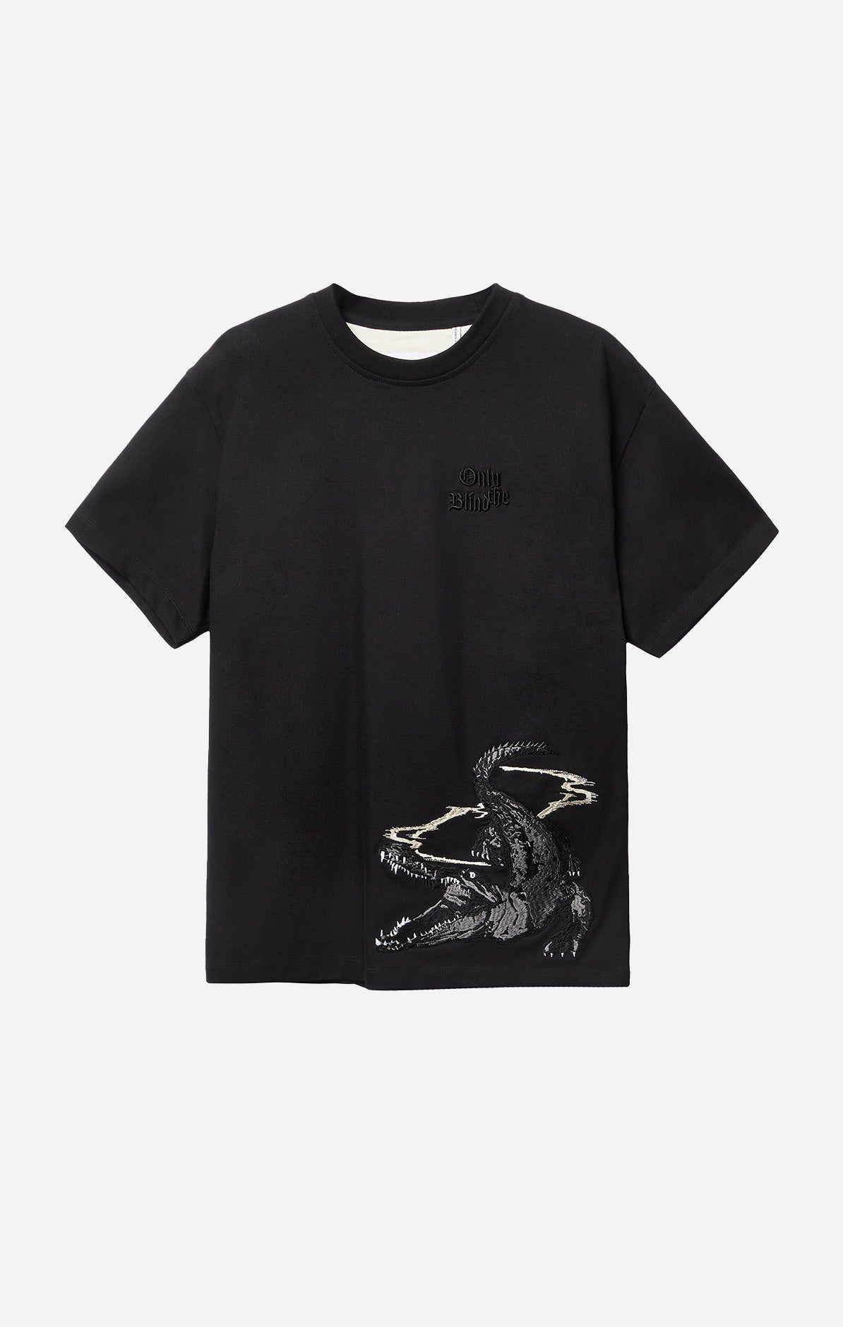 T-shirt met geborduurd zandkraanvogel