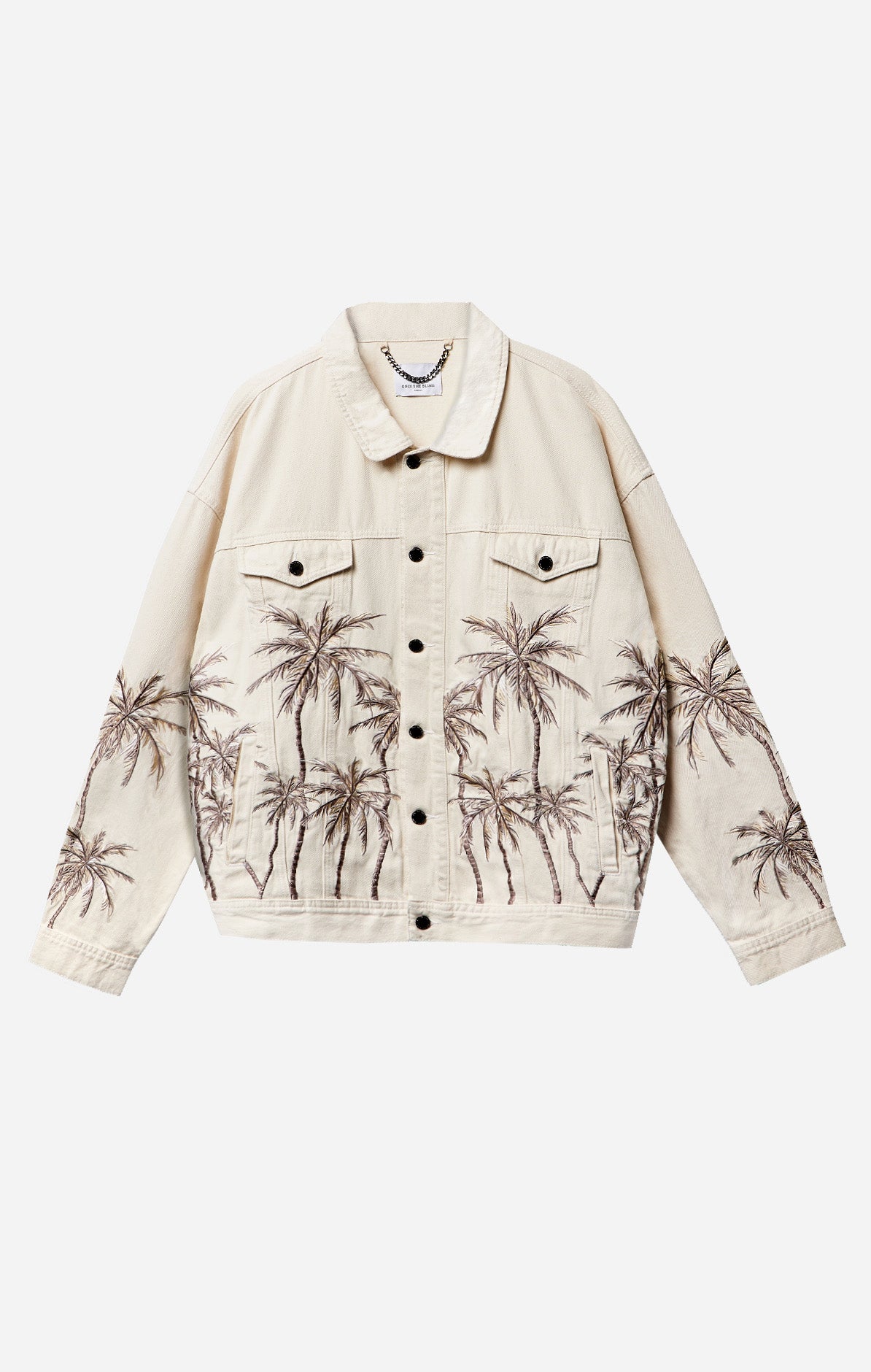 Beige Palm Denim Jacket - ONLY THE BLIND™