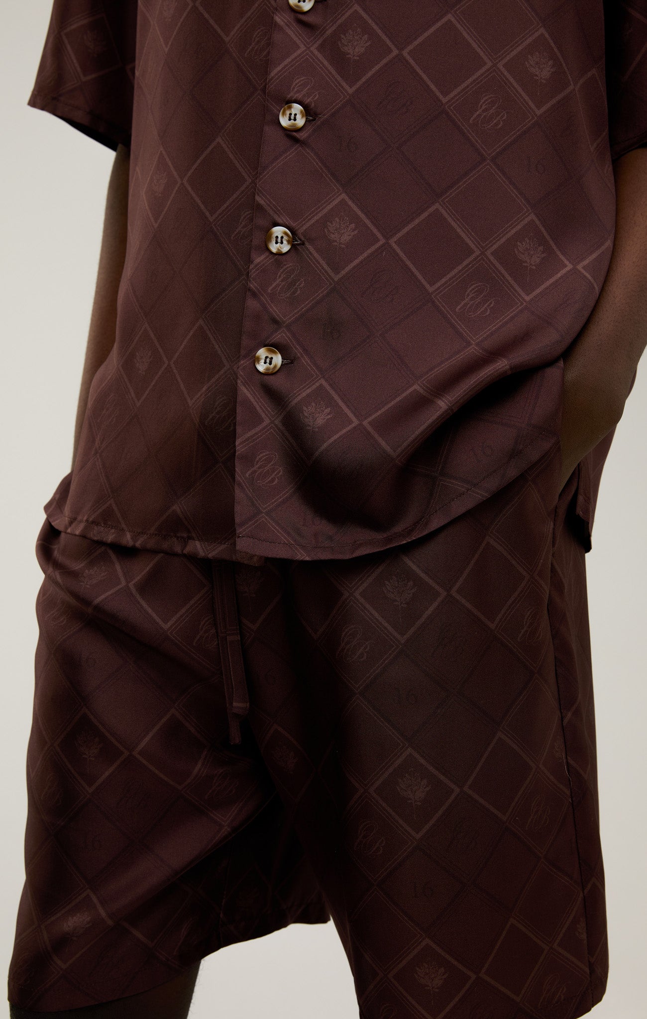 FADED MONOGRAM SILK SHORTS