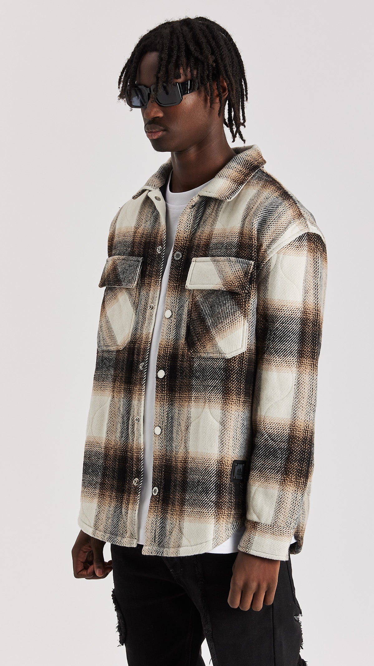 Taupe Quilted Flannel Shirt