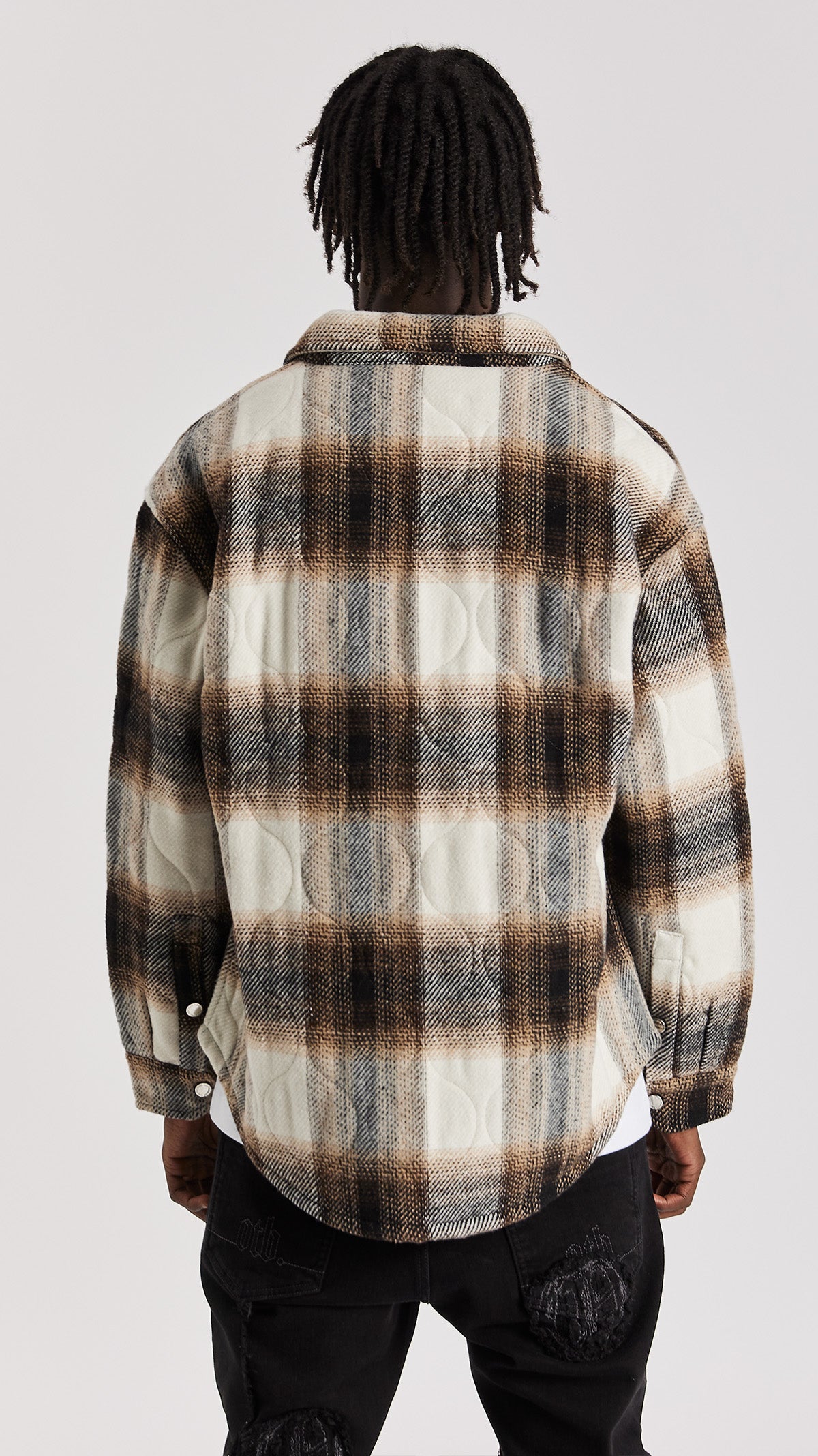 TAUPE QUILTED FLANNEL SHIRT
