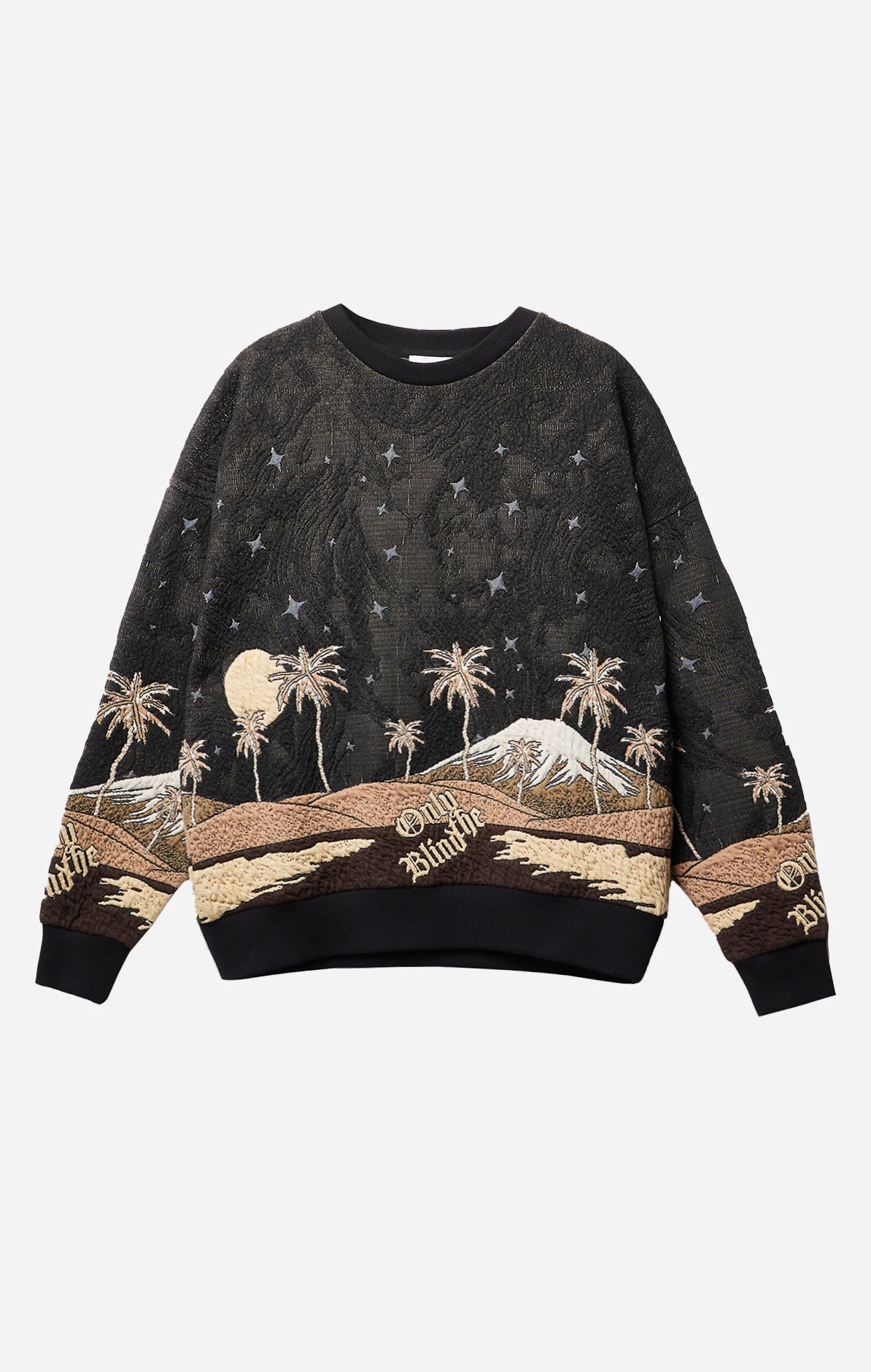 Sepia Mountain Jacquard Sweatshirt - ONLY THE BLIND™