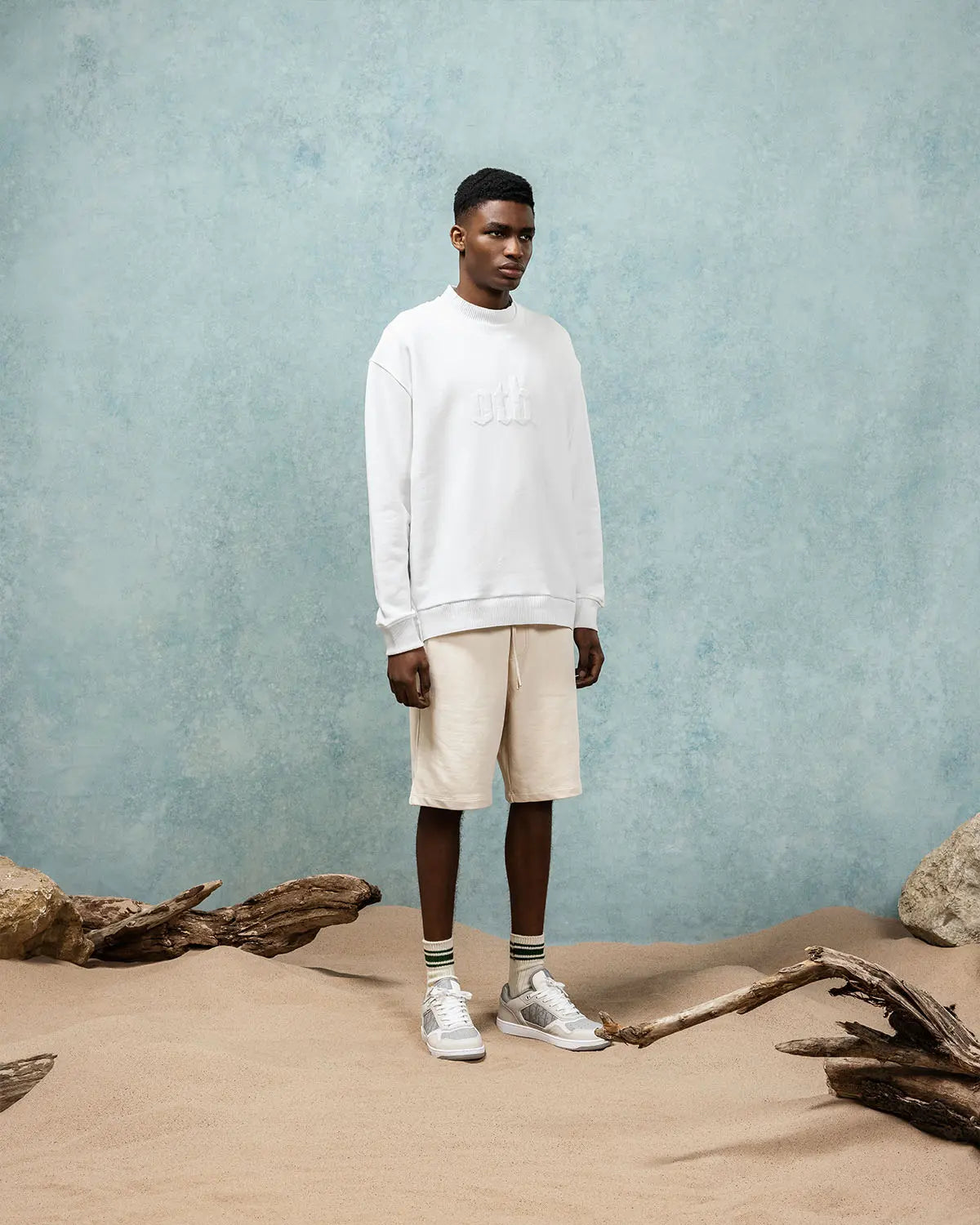 Ivory High-Neck Sweatshirt - ONLY THE BLIND™