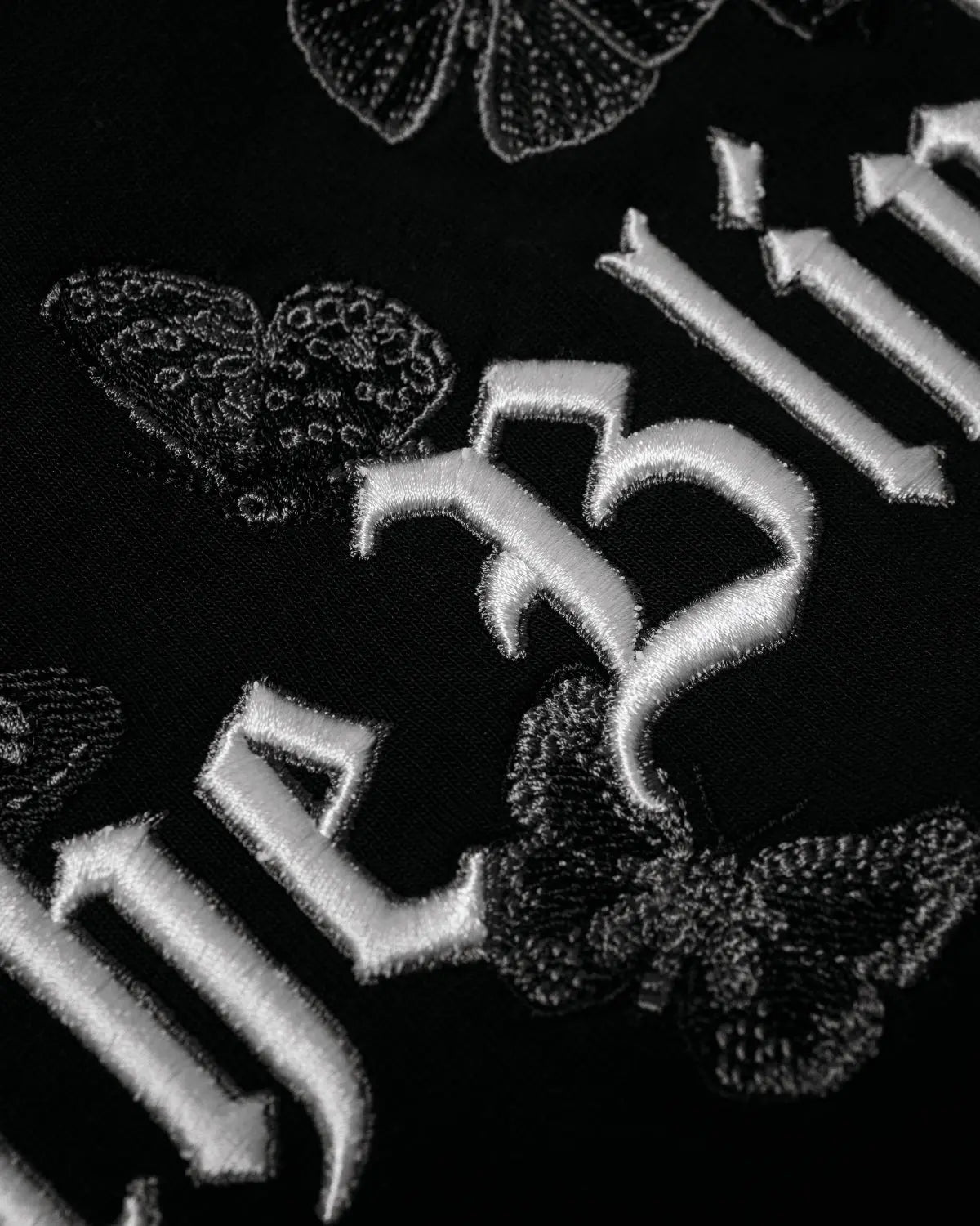 Black Embroidered Butterfly T-Shirt - ONLY THE BLIND™