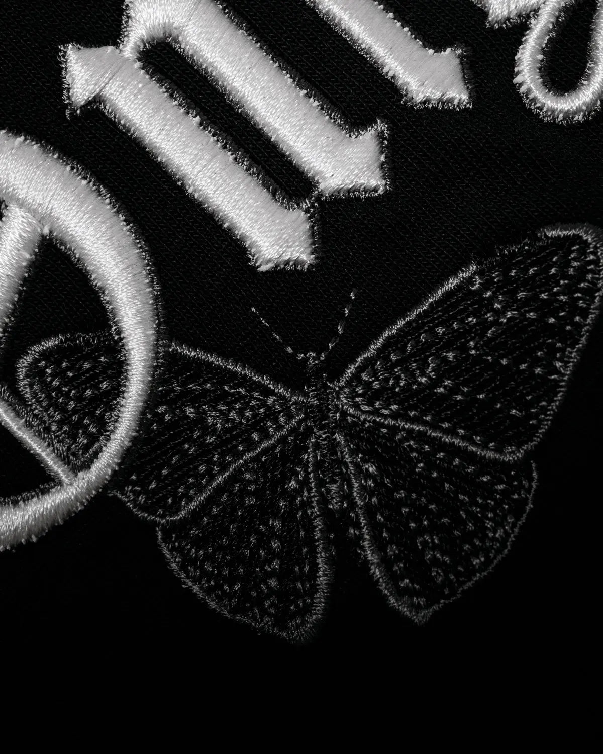 Black Embroidered Butterfly T-Shirt - ONLY THE BLIND™