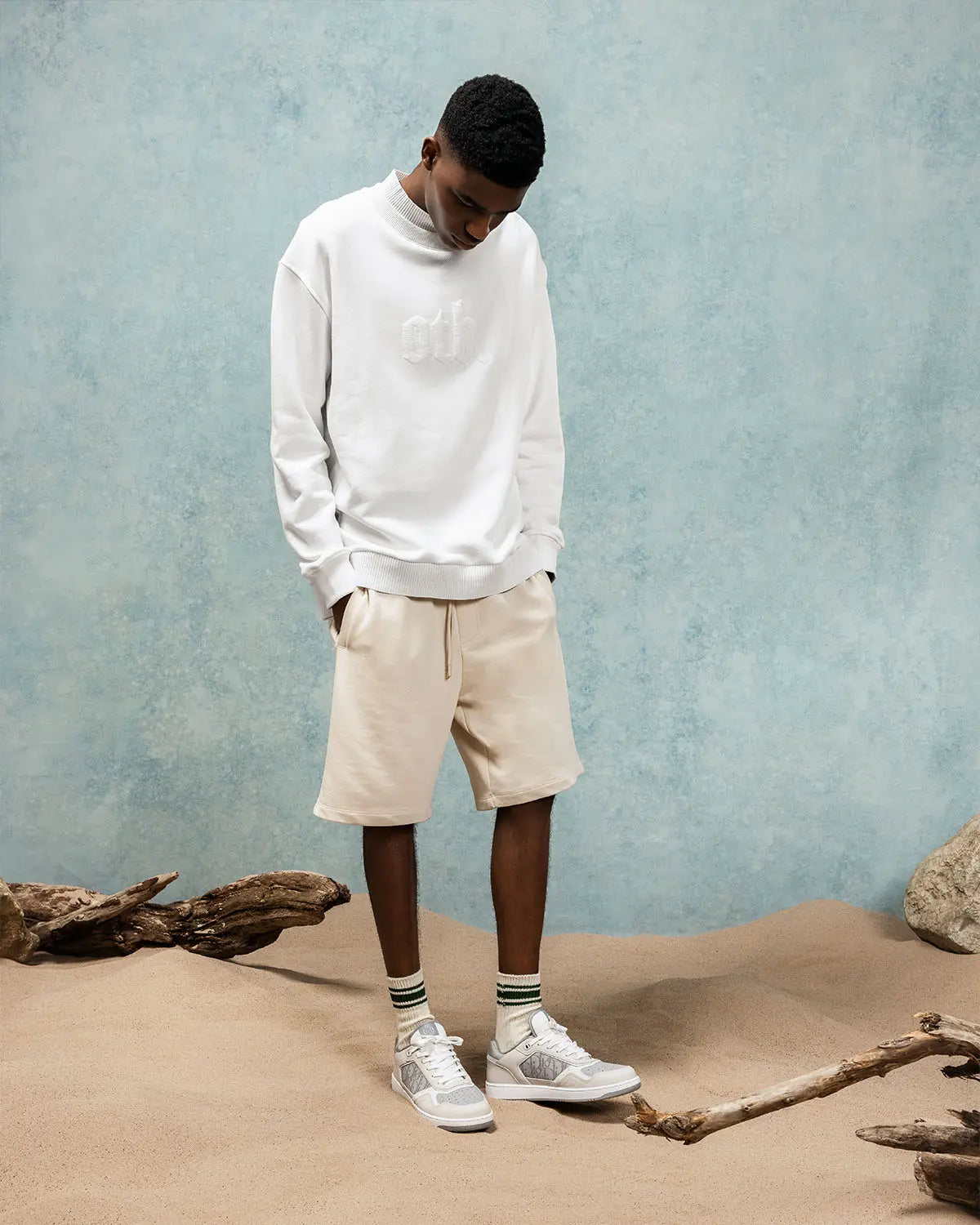 Ivory High-Neck Sweatshirt - ONLY THE BLIND™