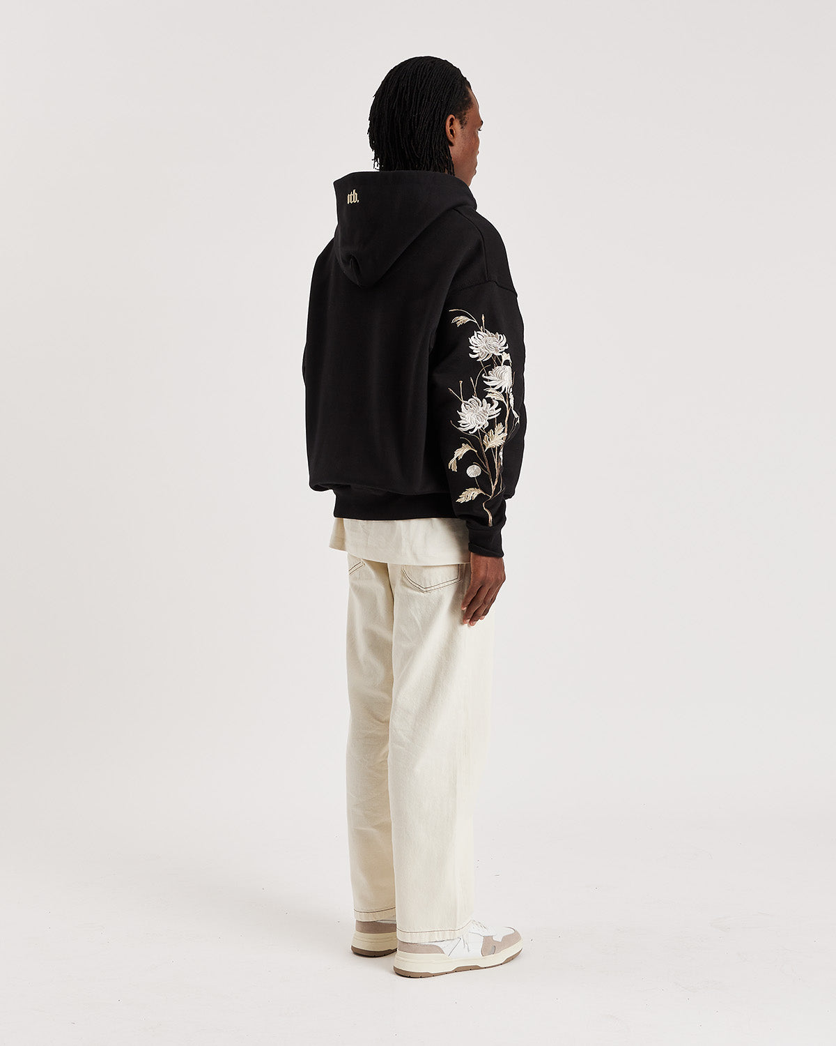 Colt Black Embroidered Floral Hoodie - ONLY THE BLIND™