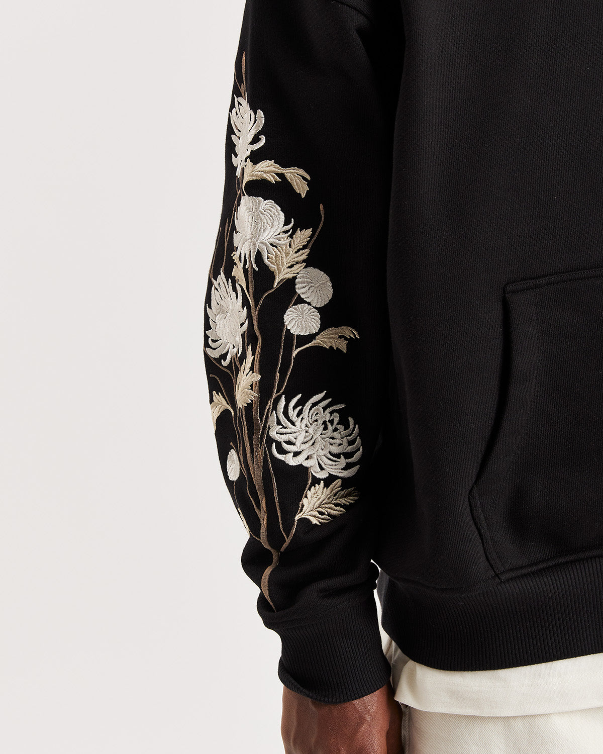 Colt Black Embroidered Floral Hoodie - ONLY THE BLIND™