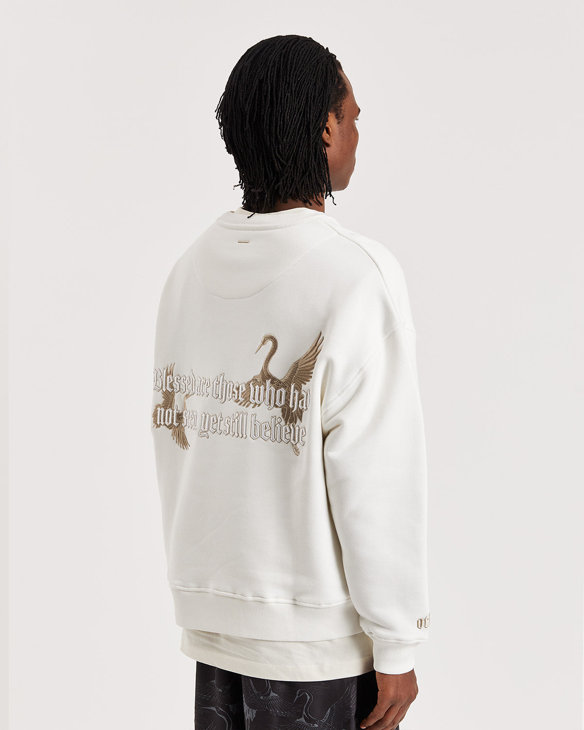 Vintage White Statement Crew Sweatshirt - ONLY THE BLIND™