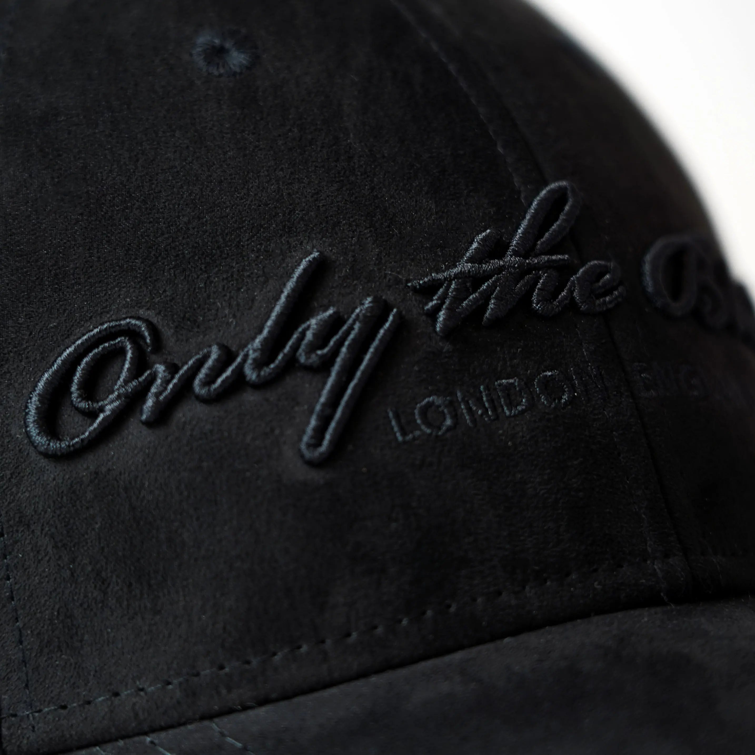 Black Suede Signature Cap - ONLY THE BLIND™